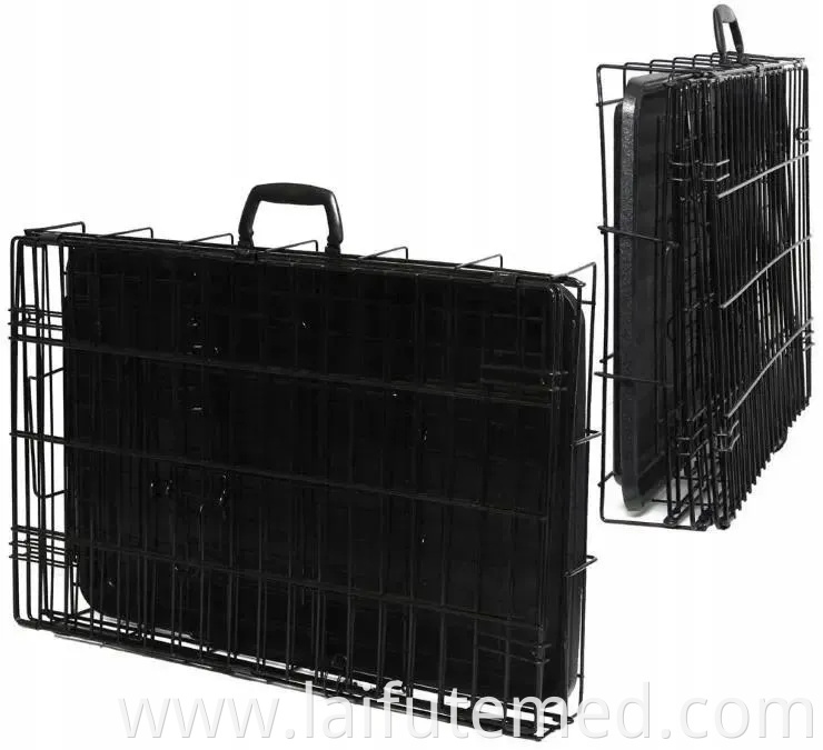 Dog Crate, Puppy and Pet Crate with 2 Doors, Easy to Clean, Removable Plastic Tray, Collapsible Metal Training Box